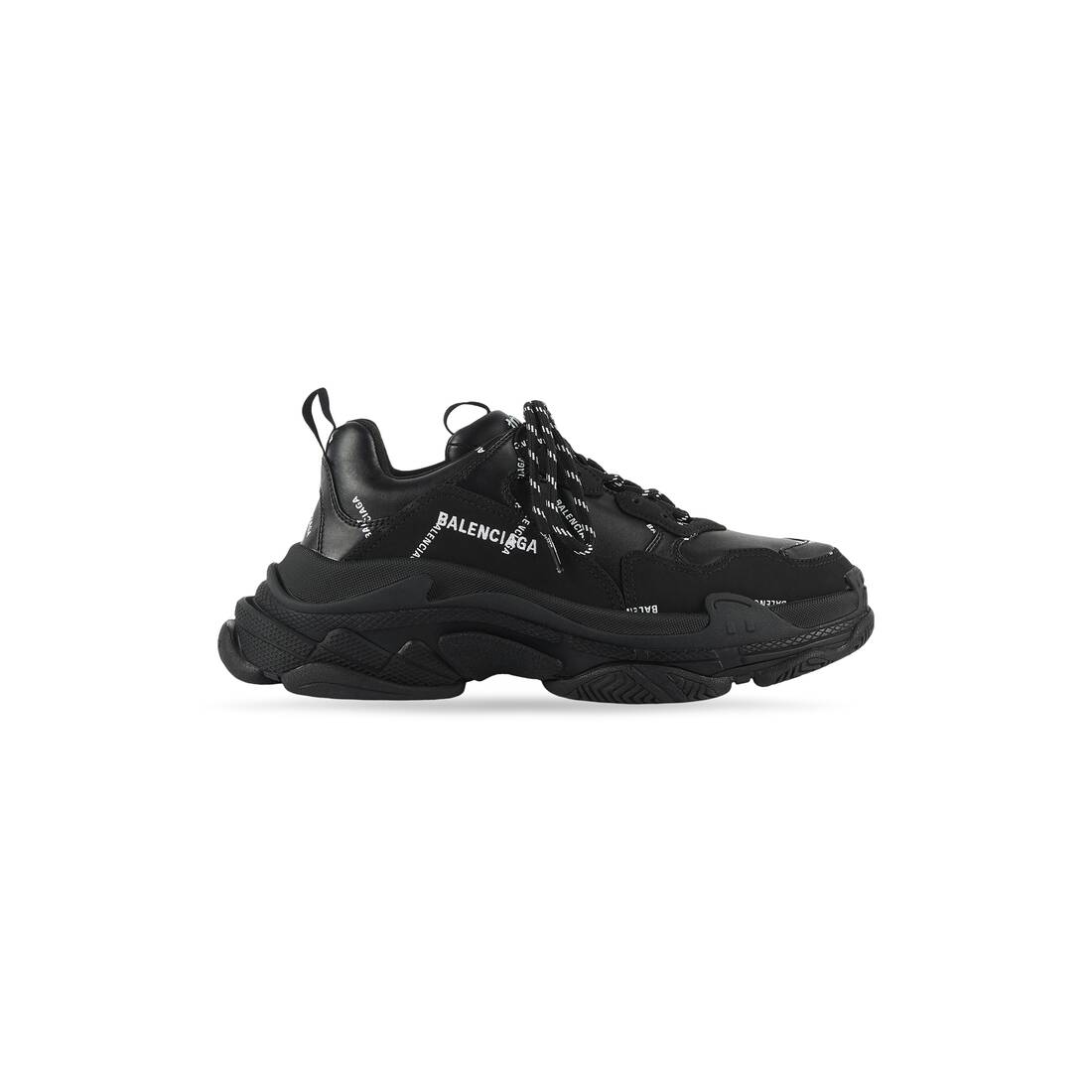 Women’s Triple S Sneaker Allover Logo in Black - Image 1